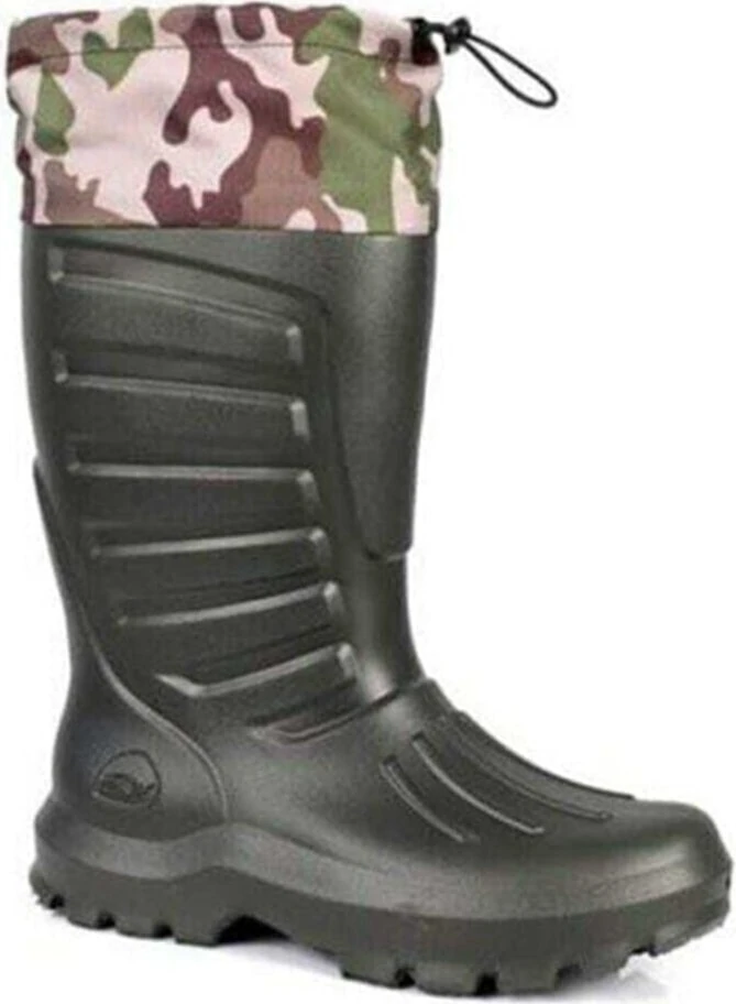 Kısa Termal Eva Konçlu Çoraplı Kauçuk Çizme Haki