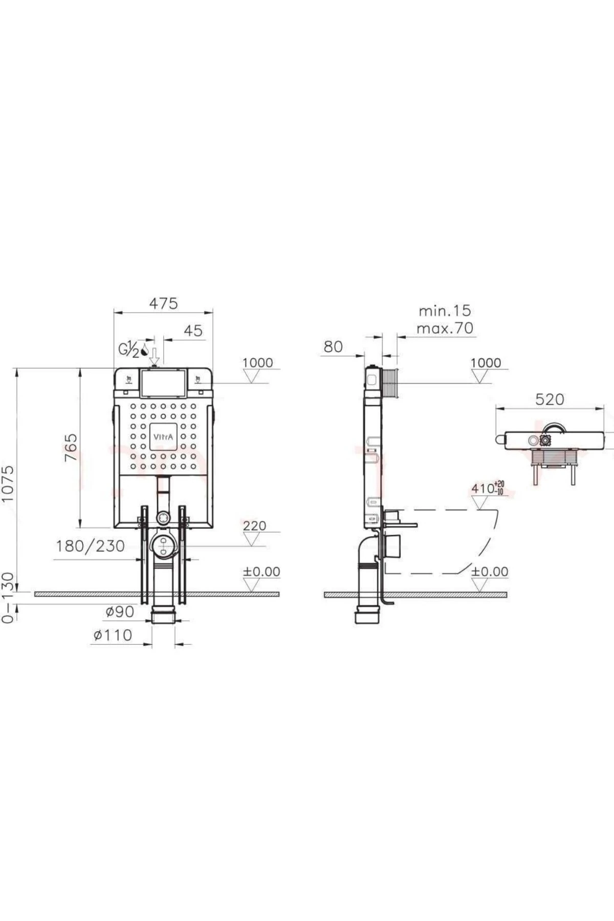 Yeni Gömme Rezervuar Seti 8 Cm 768-1851,740-2280,a41461