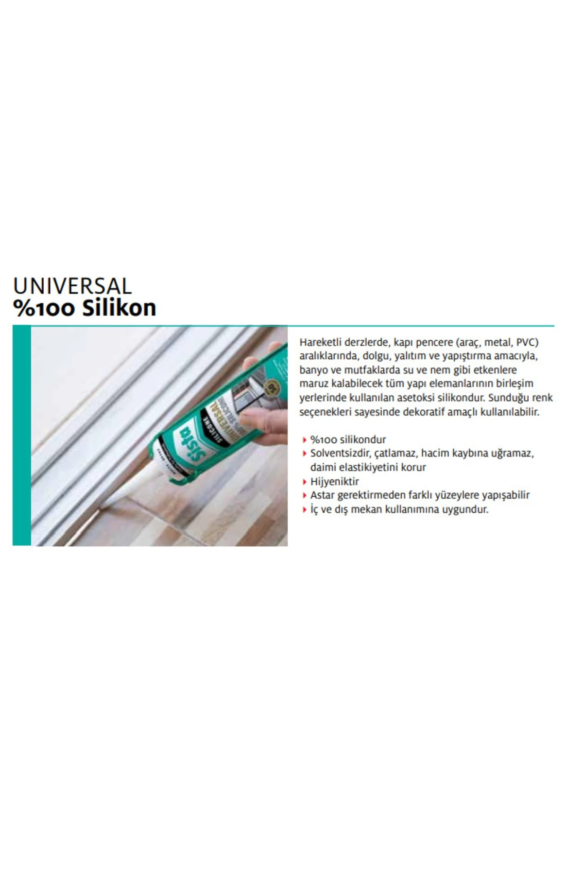 3'lü Paket Sista Universal Silikon Beyaz 50 gr