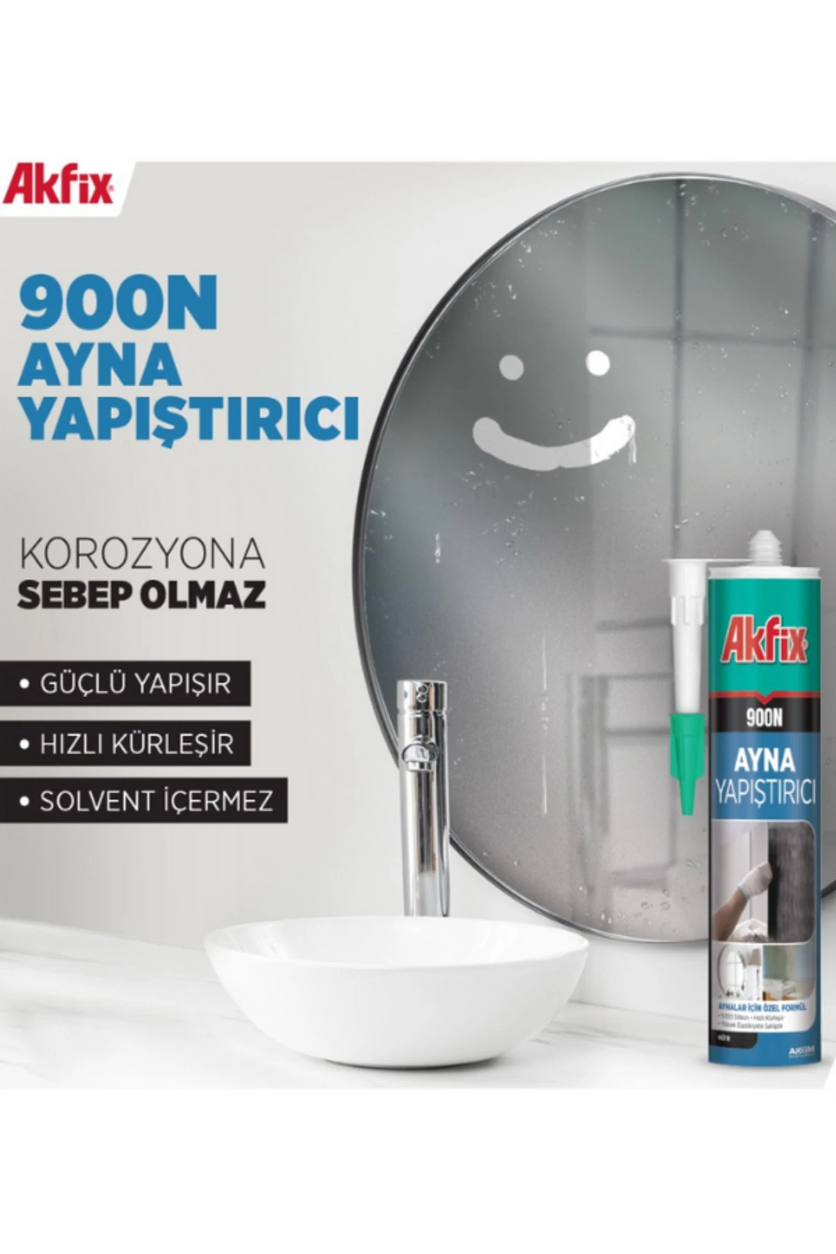 AKFİX 900N AYNA YAPIŞTIRICI (ŞİŞECAM ONAYLI) 12 adet