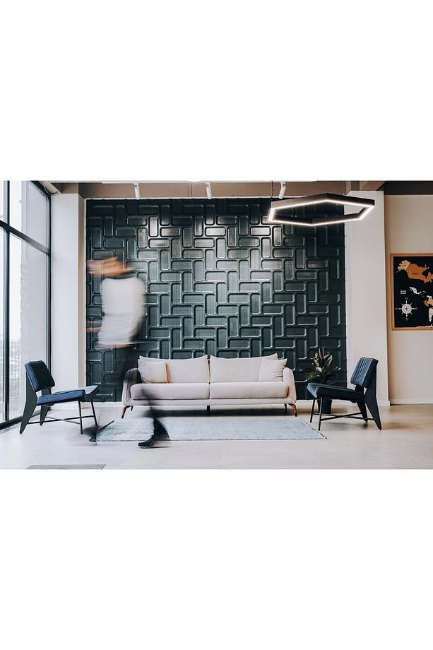 3 Boyutlu Dekoratif Duvar Paneli Mavi (1M2)