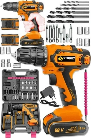 Alman Technology 128 Fv 12 AH Bakır Sargılı Quick Power 2 Akülü Şarjlı Matkap 24 Pcs Set Hediye