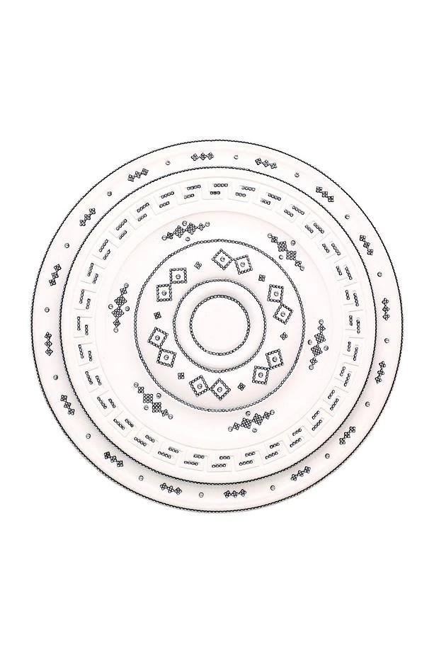 SELÇUKLU DESENLİ STROPİYER TAVAN GÖBEĞİ 60 cm - SİYAH Renk