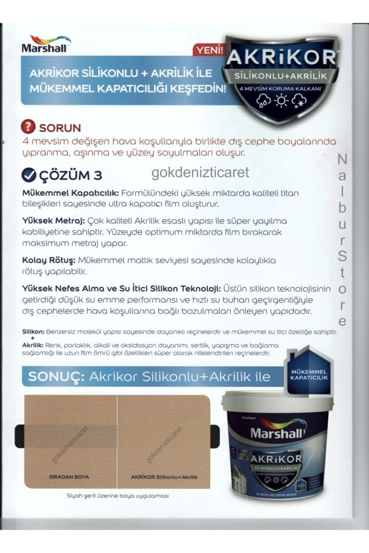 Akrikor Silikonlu Akrilik Dış Cephe Boyası 2.5 lt BEYAZ - 4 Mevsim Koruma Sağlar