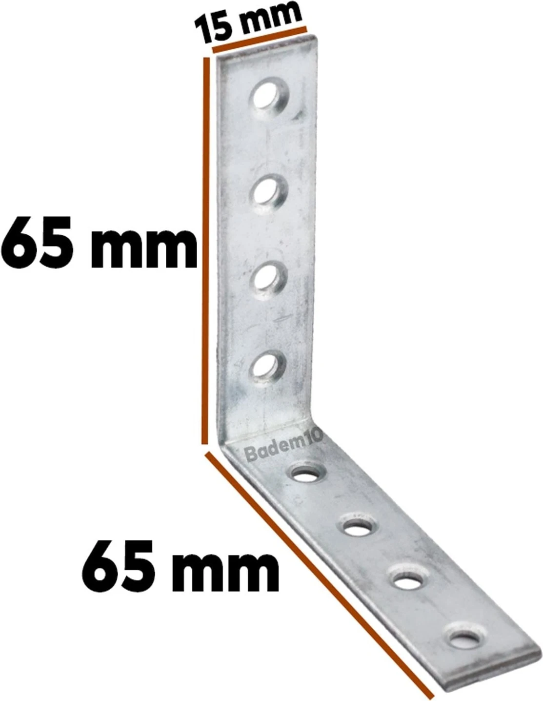 (10 Adet) Mobilya Eşya Dolap Duvara Sabitleme Köşebent Bağlantı Aparatı L Demiri Gönye 65X65X15 mm
