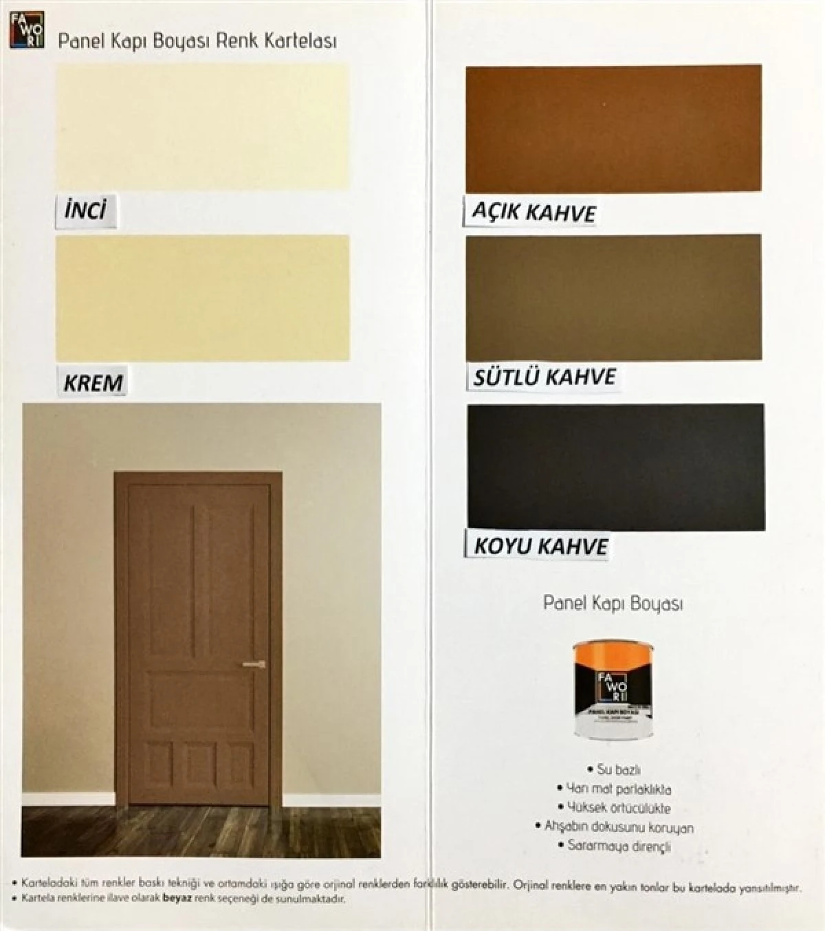 Panel Amerikan Kapı Boyası Su Bazlı 2,5 L Beyaz