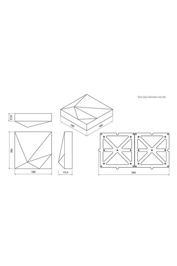 3 Boyutlu Dekoratif Duvar Paneli (1M2) (-VİZON-)