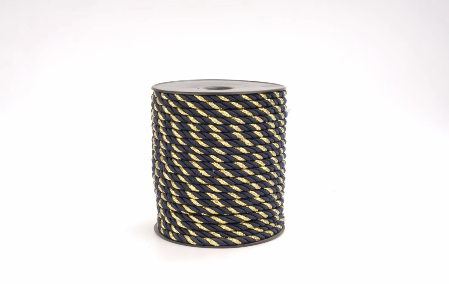 Polyester Kordon İp 10mm 50metre- Siyaha Altın sim