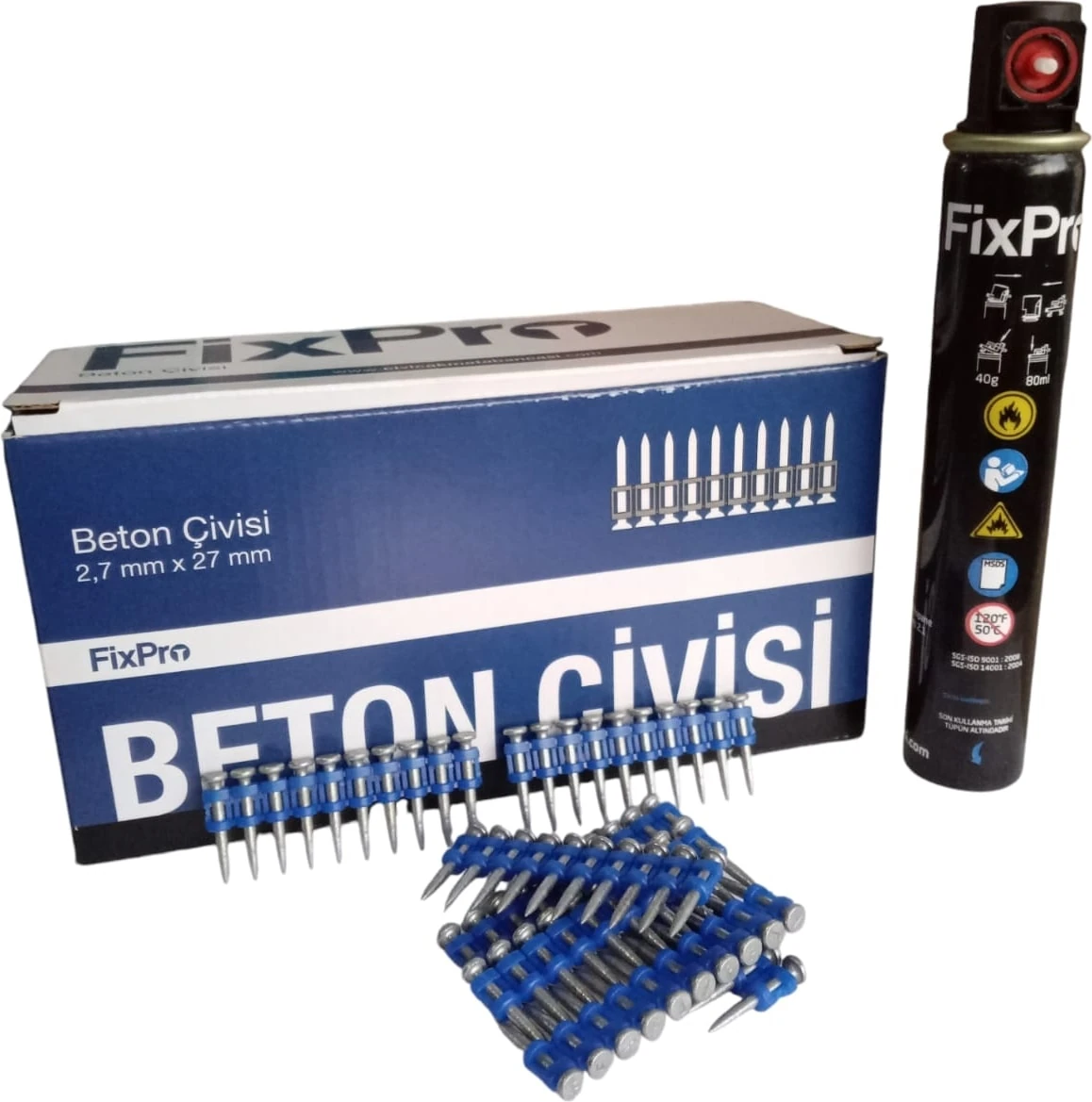 27 mm Beton Çivi 1 Kutu 1000 Adet Çivi (Gaz Dahil)