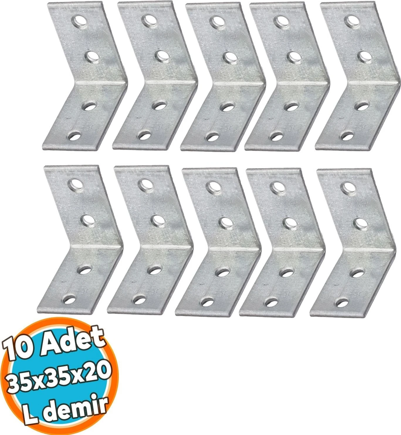 (10 Adet) Mobilya Eşya Dolap Duvara Sabitleme Köşebent Bağlantı Aparatı L Demiri Gönye 35X35X20 mm
