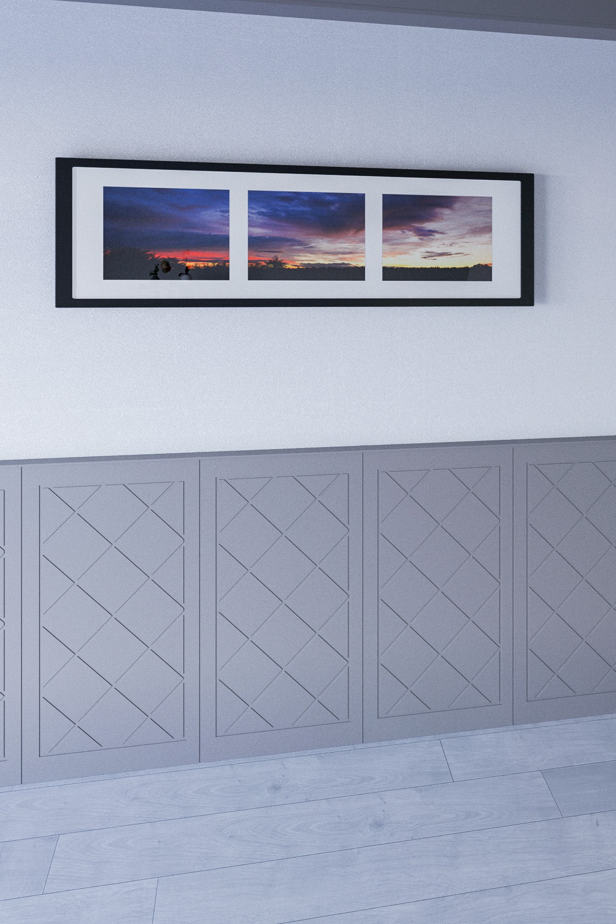 Mdf Cnc Işlemeli Dekoratif Boyanabilir Duvar Paneli (102X54CM) (6MM) Kare