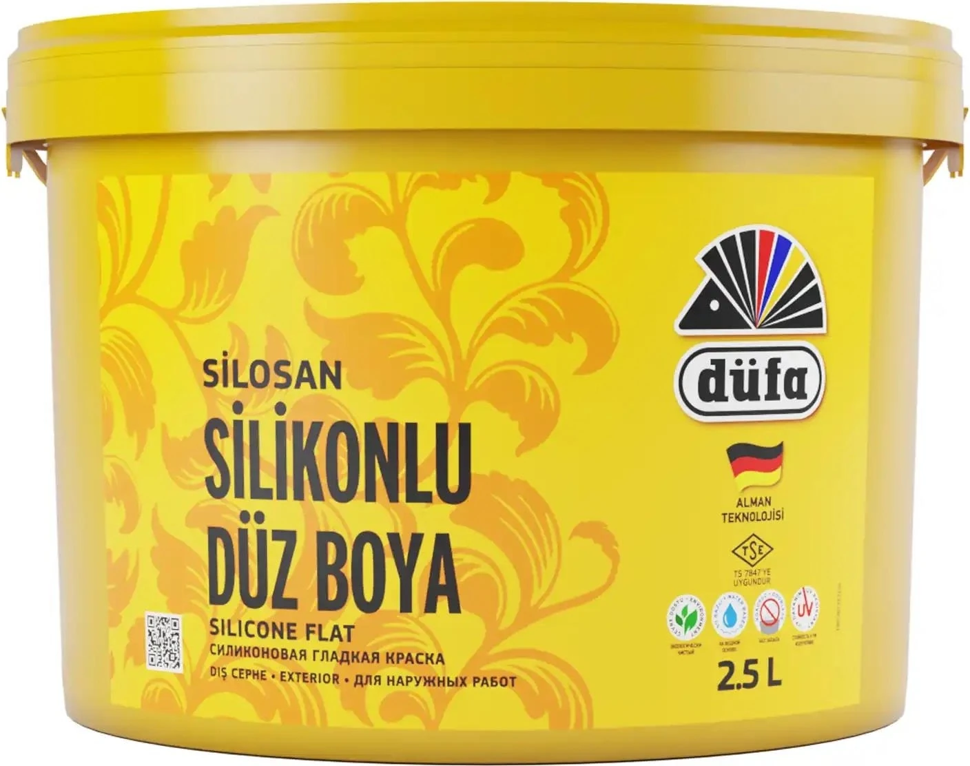 Silikonlu Düz Dış Cephe Duvar Boyası 1001 Beyaz 2.5 l