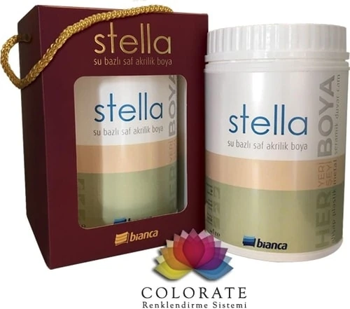 Stella Su Bazlı Saf Akrilik Boya 1lt 1055 Mıstık Beyaz