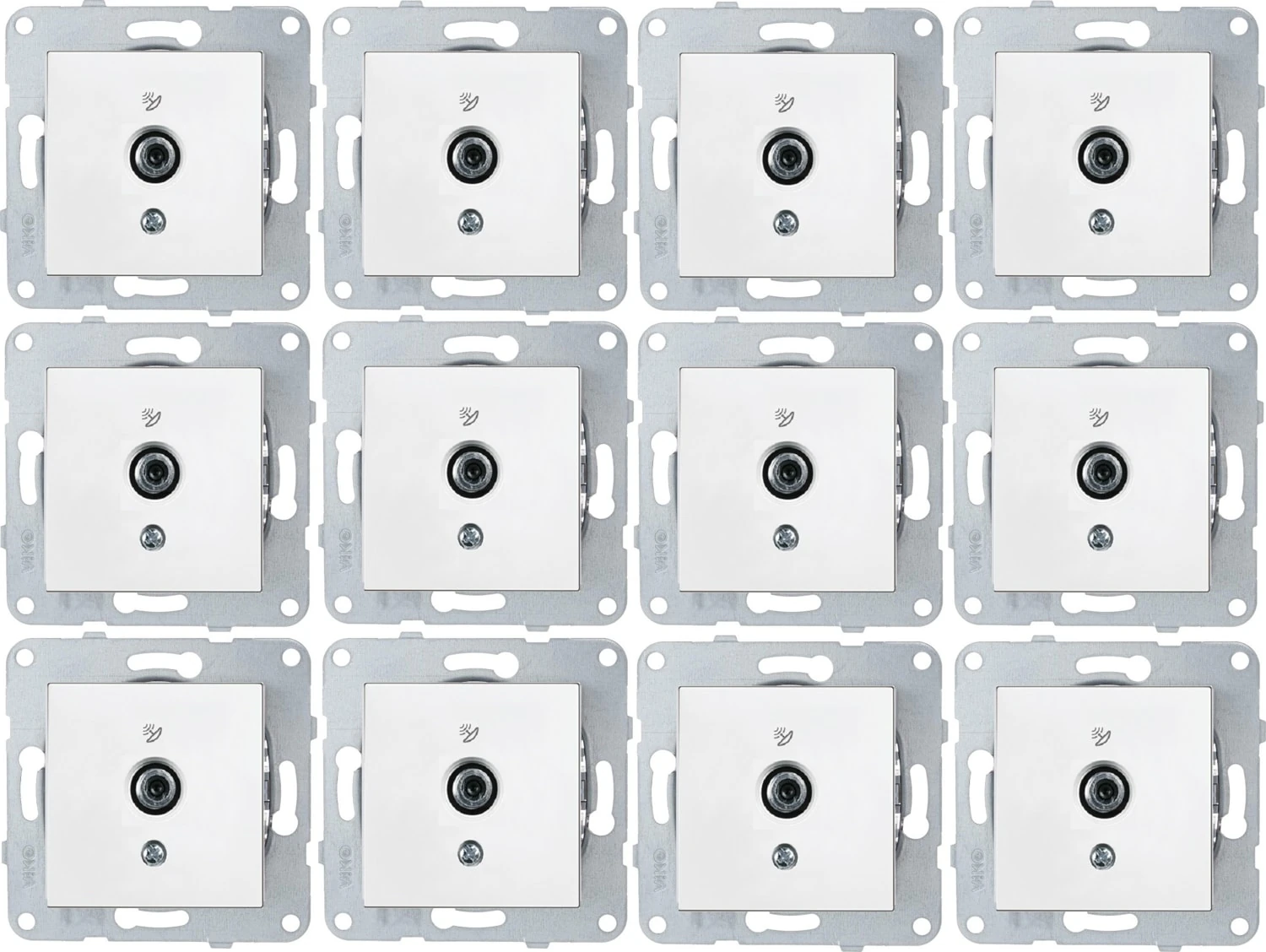 Karre 12 Adet Uydu Priz F Konnektörlü Çerçevesiz