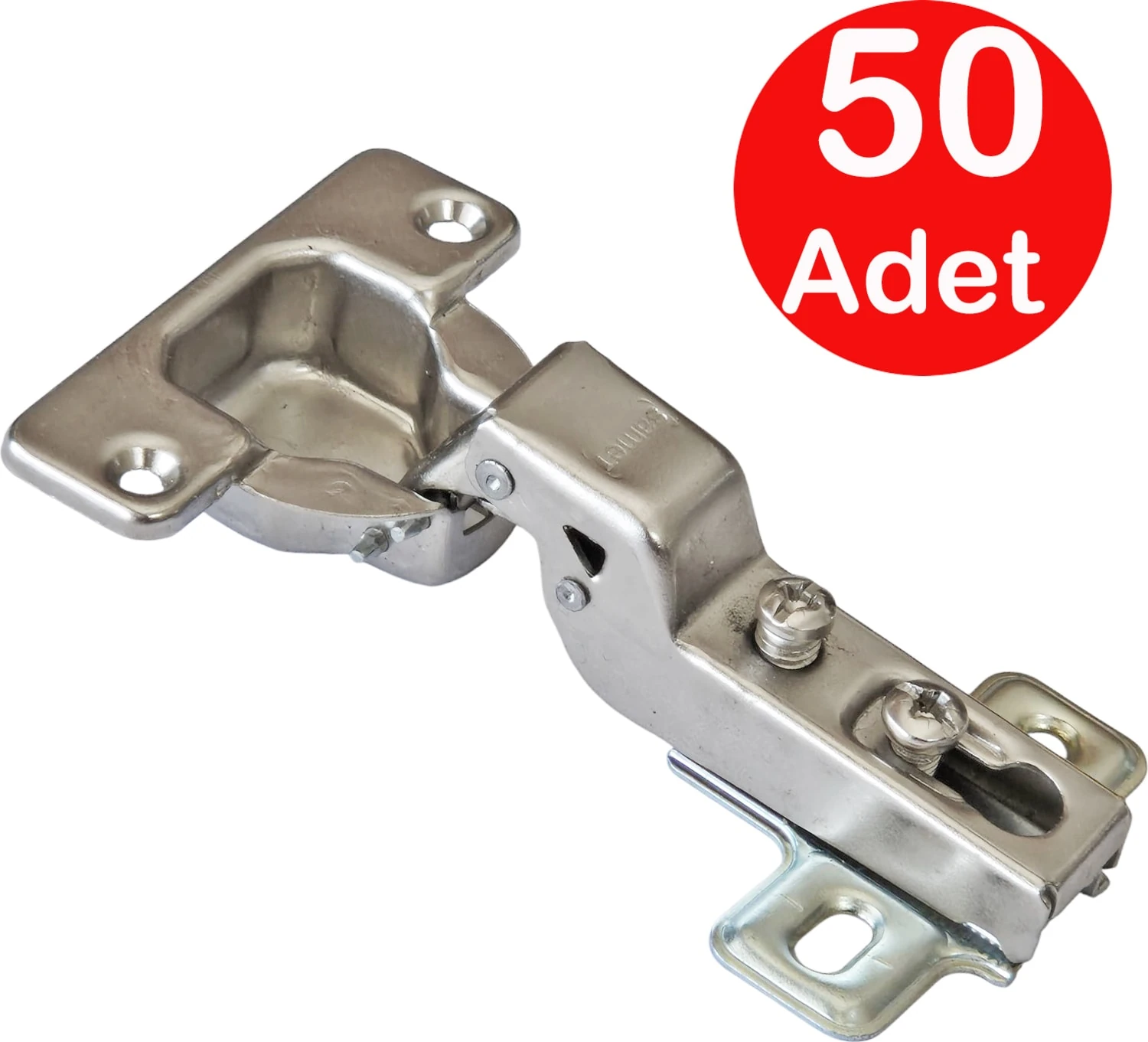 Mega Deve Tip Menteşe 50 Adet Mobilya Dolap Kapak Tas Menteşesi