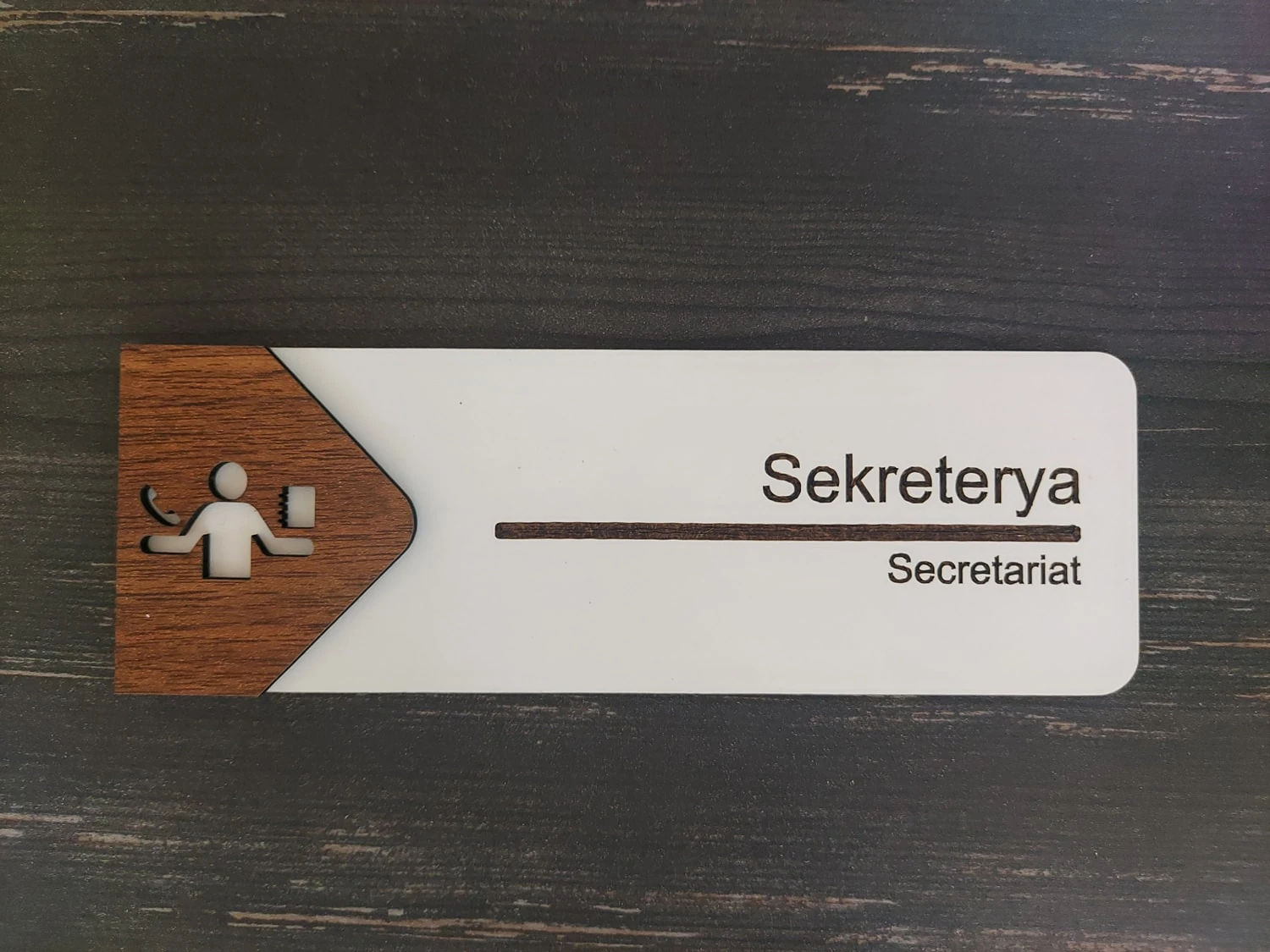 Sekreterya Ofis Oda Kapı İsimliği Yönlendirme Tabelası Levhası Kişiselleştirilebilir