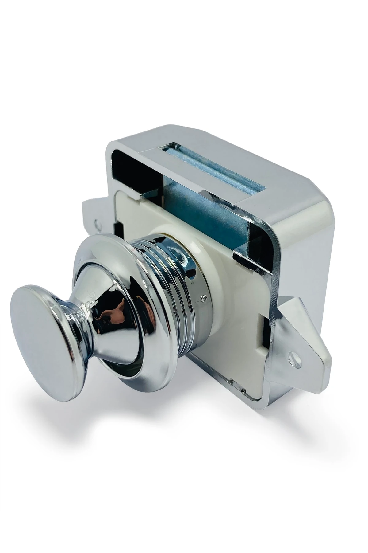 Basçek Karavan Tekne 5 Adet Dolap Çekmece Kilit 26mm Büyük Boy( Parlak Krom)