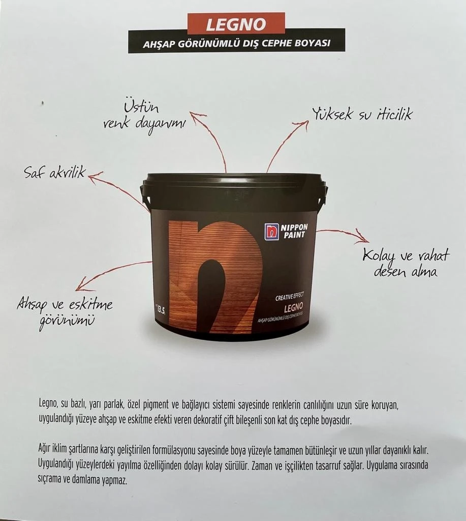 Paint Legno Ahşap Dokulu Dış Cephe Boyası 2,5 Litre