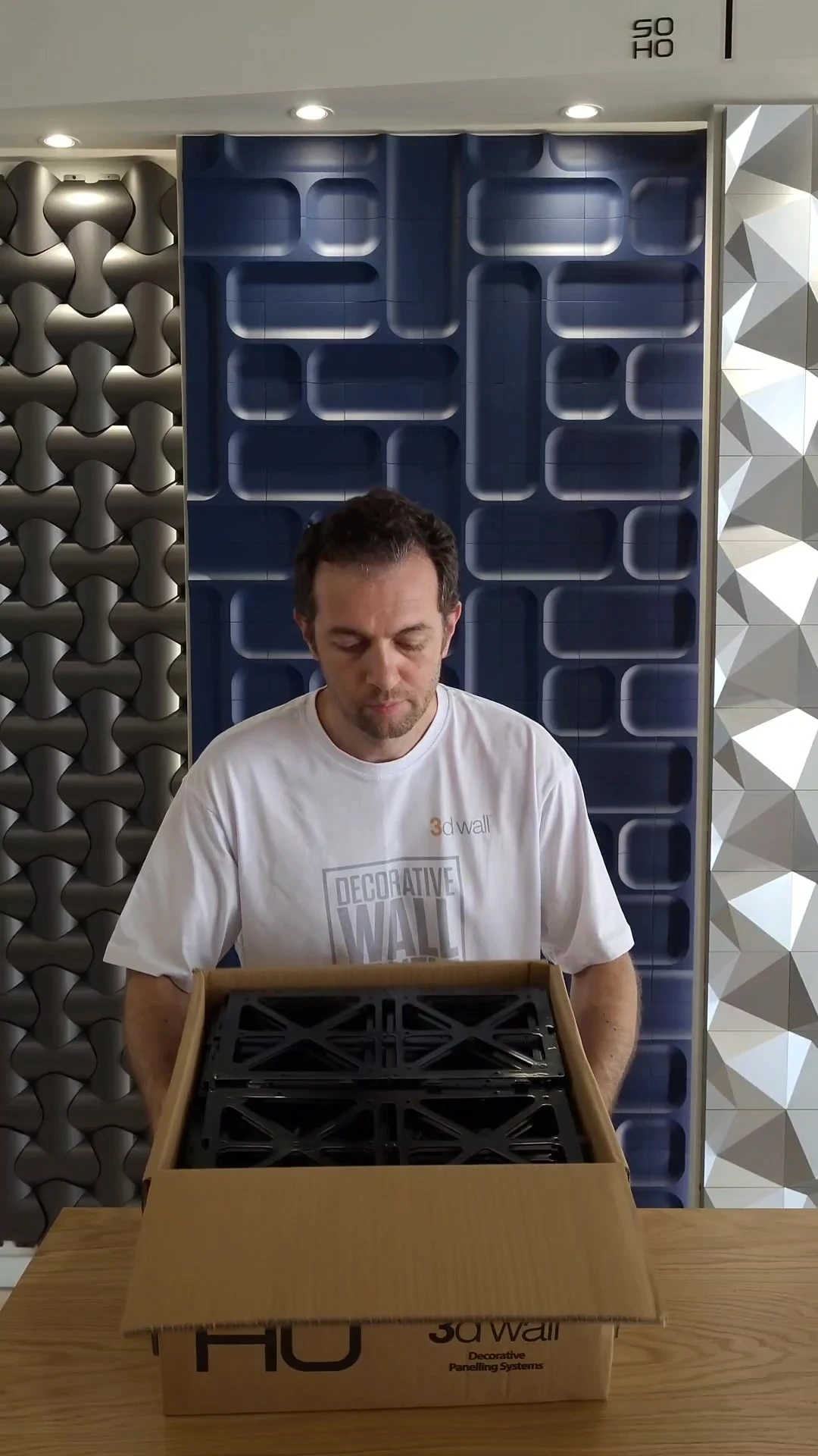 3 Boyutlu Dekoratif Duvar Paneli Mavi (1M2)