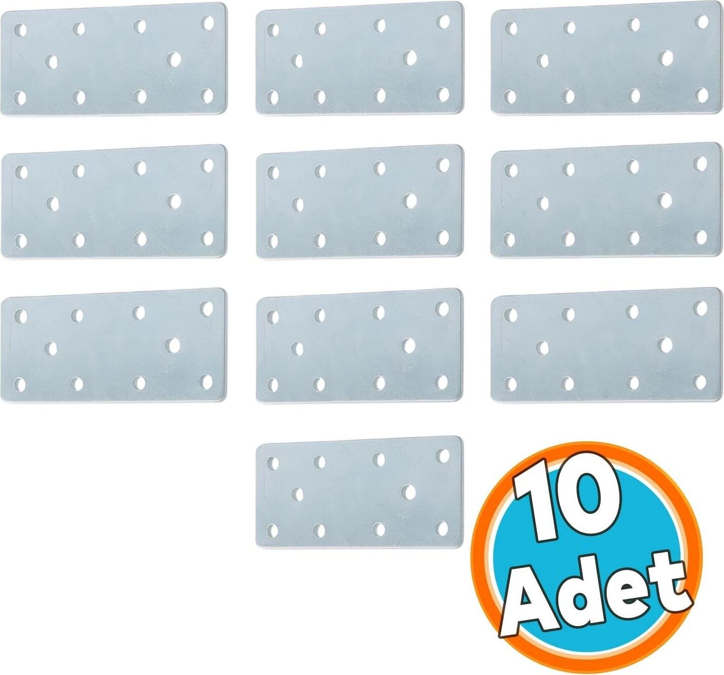 (10 Adet) Mobilya Dolap Duvar Sabitleme Metal Köşebent Düz Gönye 40X100 mm Bağlantı Aparatı