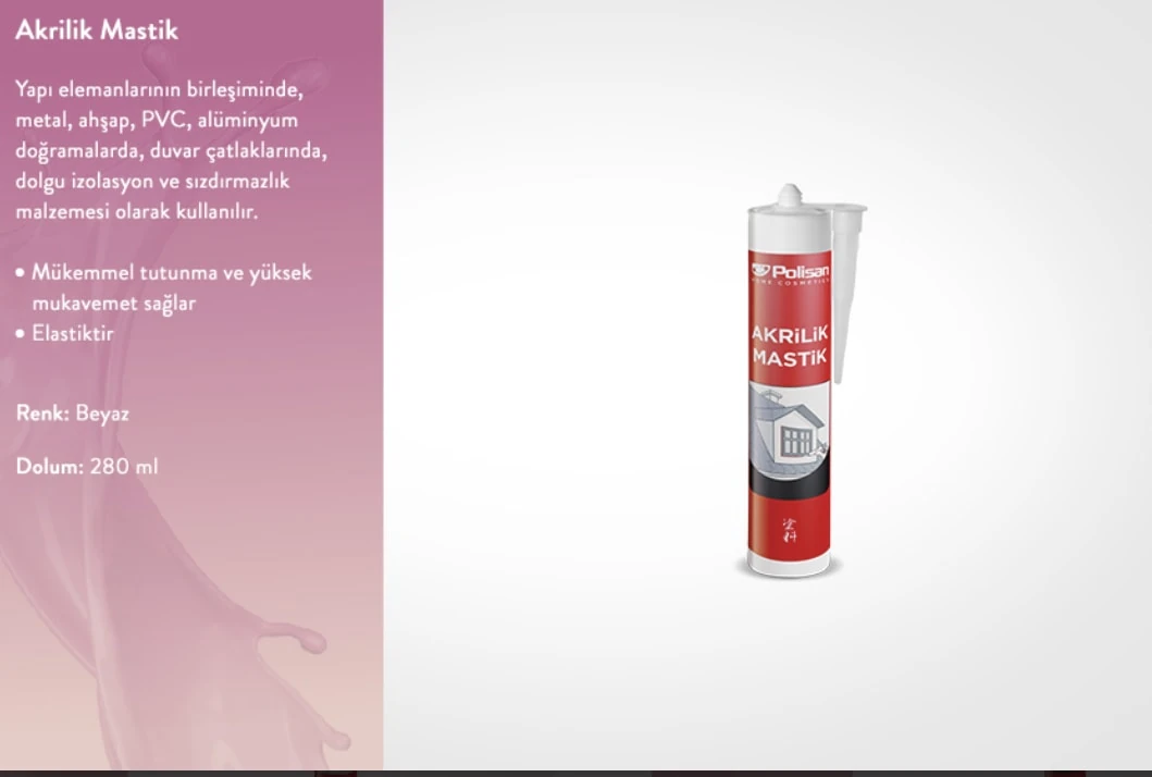 Akrilik Mastik Beyaz 280 ml