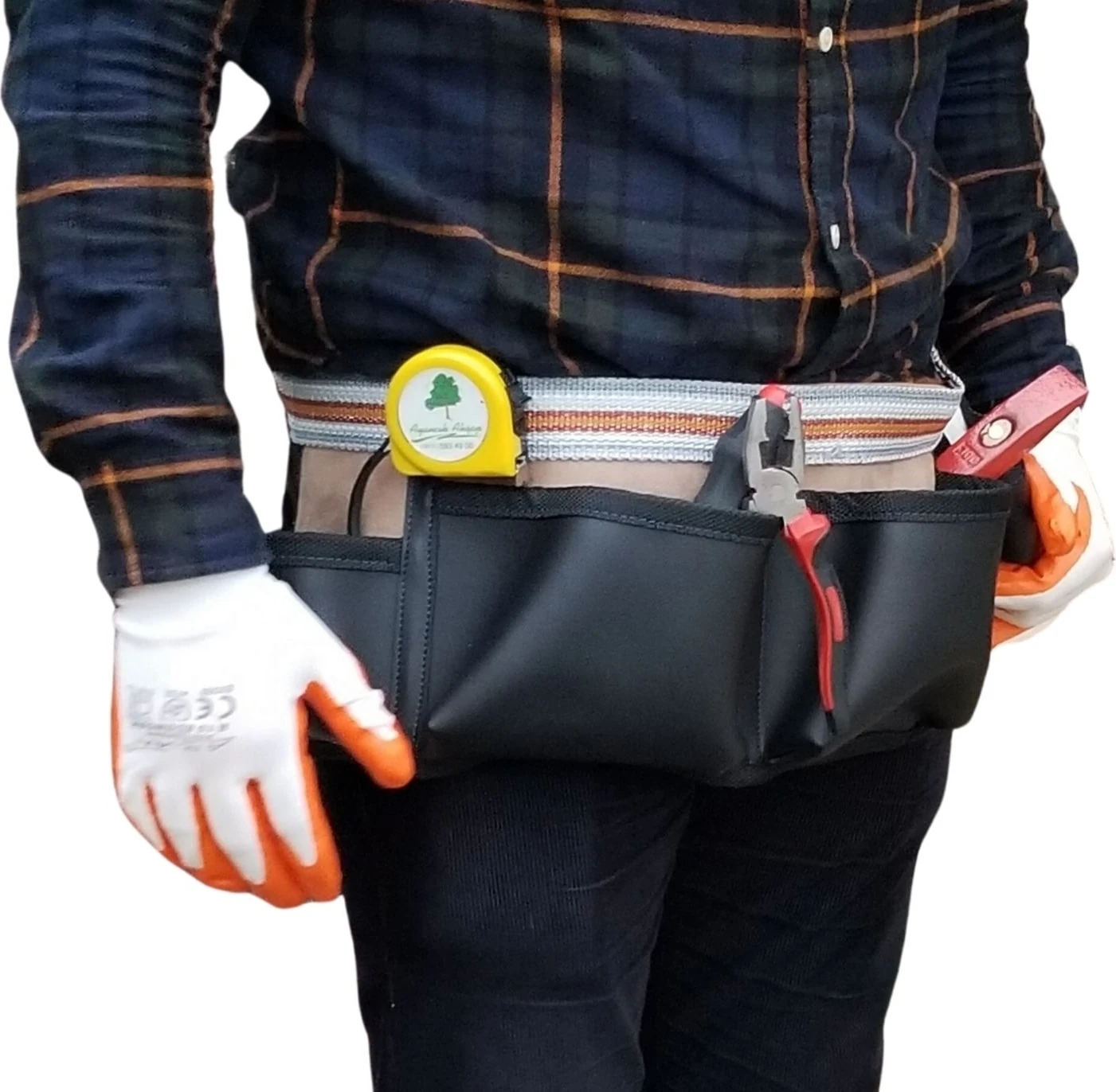 '' Güçlendirilmiş 3 Göz Fabrikasyon Deri Çivi Önlüğü (Ta-04)