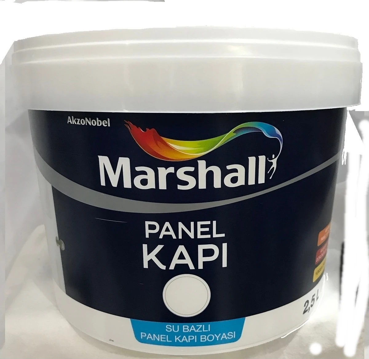 Beyaz Su Bazlı Yarı Mat Kapı Boyası - Yüksek Örtücülük ve Dayanıklılık, 2.5 Litre, İç Mekan Ahşaplar için Uygun