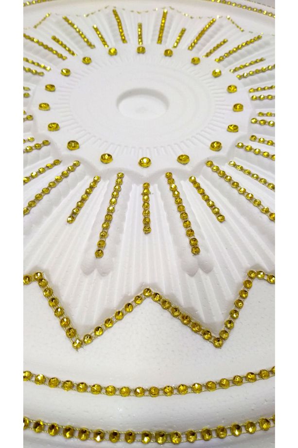 Buğday Desenli Stropiyer Taşlı Tavan Lamba Göbeği 50 cm