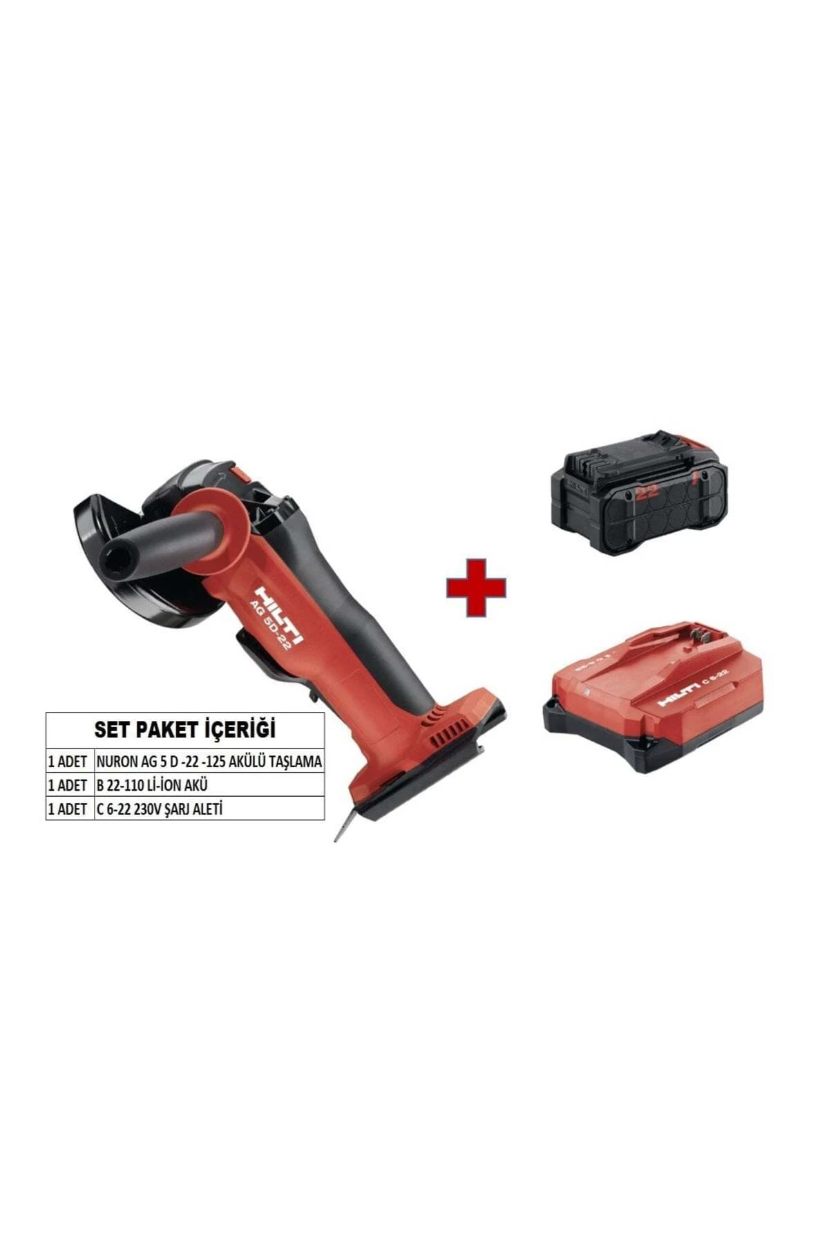 24 Volt HİLTİ NURON AG 5 D -22 -125 AKÜLÜ TAŞLAMA MAKİNESİ (Set) Takım Çantalı 2 Yıl 6.0 Ah ve üstü