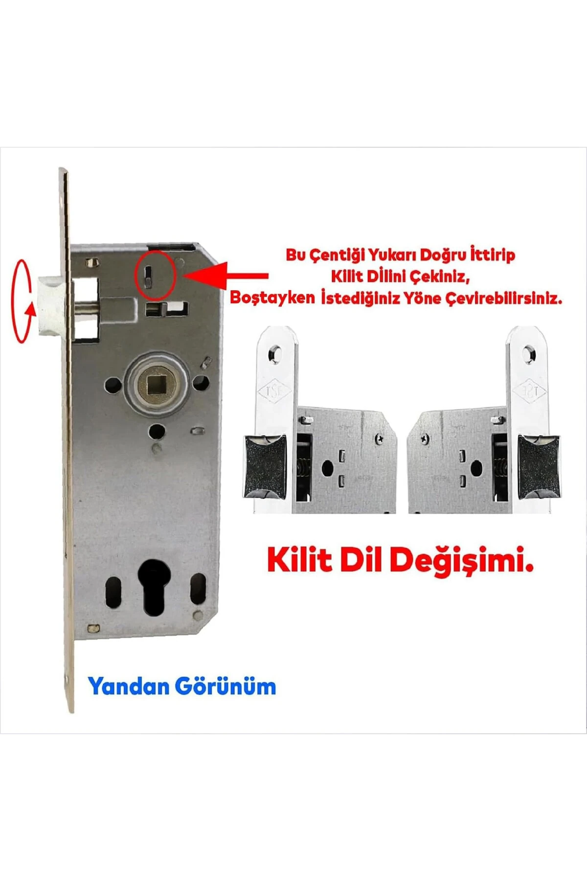 Yale Dış Kapı Kilidi Oda Kapısı Barelli Silindirli 40x23 mm 3 Anahtarlı Dayanıklı Oval Gömme Kilit