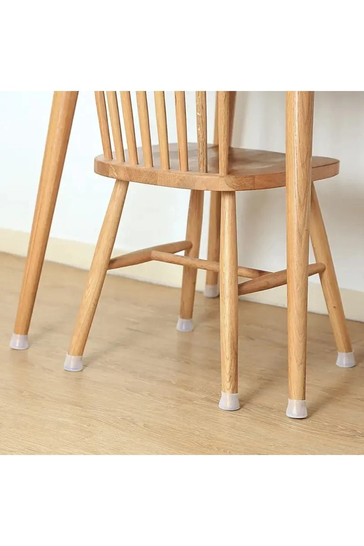 12 Adet Silikon Zemin Koruyucu Sandalye Masa Pabucu Kaydırmaz Ses Önleyici Silikon Pabuç Beyaz Renk