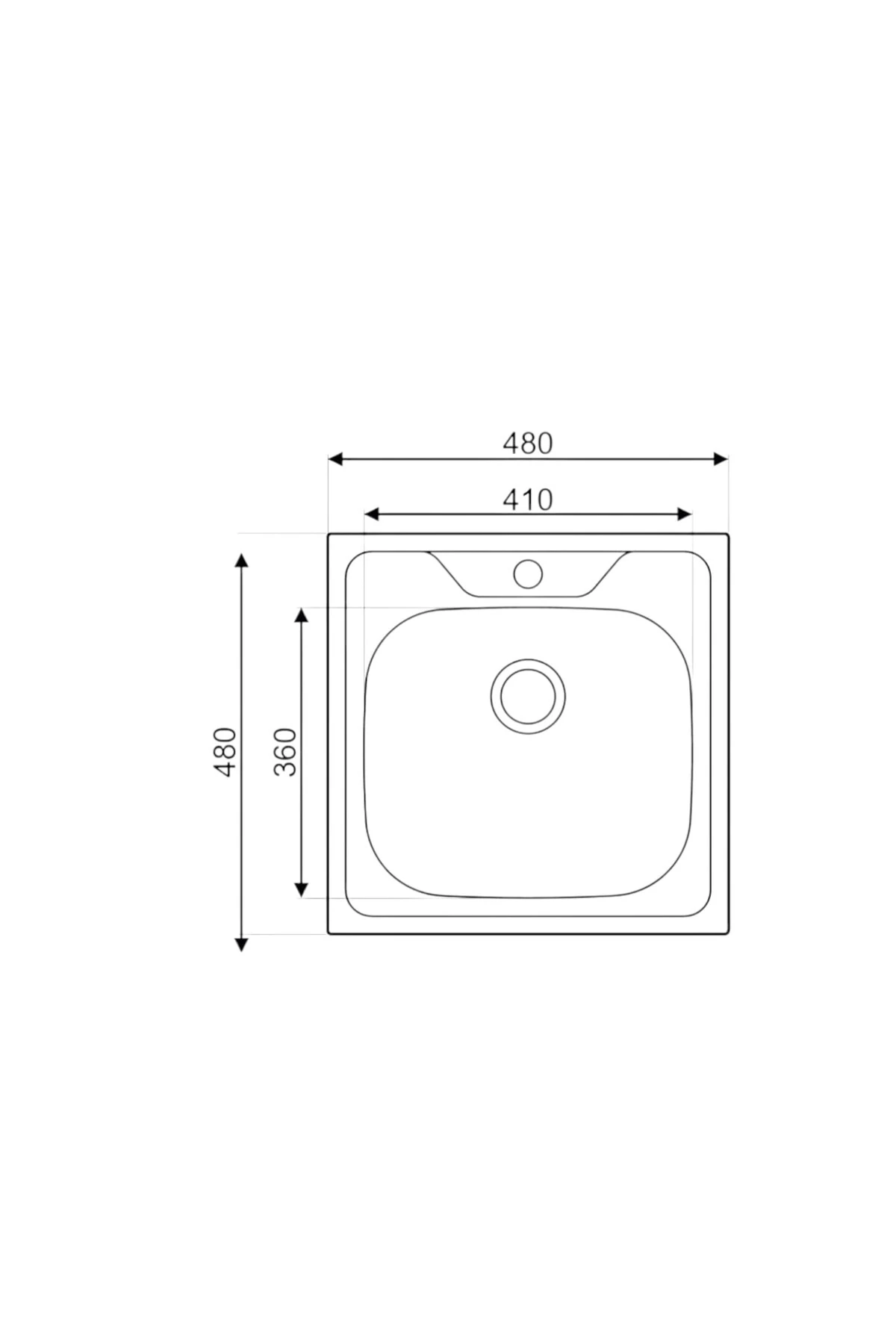 Inset Series As 04 Keten Dokulu 48×48 Cm, Paslanmaz Çelik Eviye, Mutfak Lavabosu
