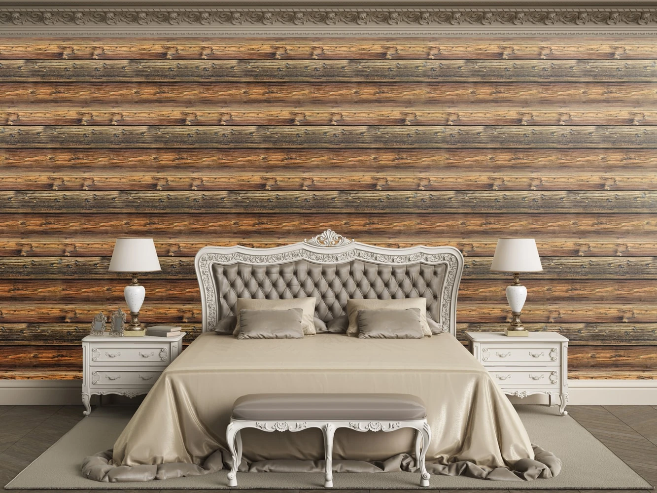 5 Adet (2,5m2) x Ahşap Desenli 3 Boyutlu Renkli Strafor Köpük Duvar Kaplama Paneli (WD-706)