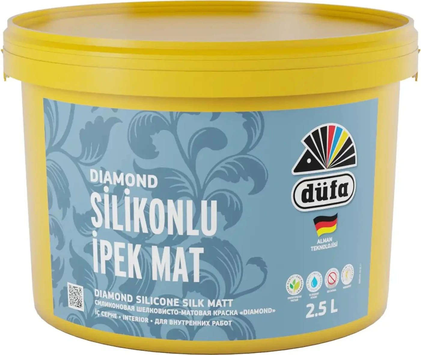 Diamond Silikonlu İpek Mat İç Cephe Duvar Boyası Beyaz 2.5 l