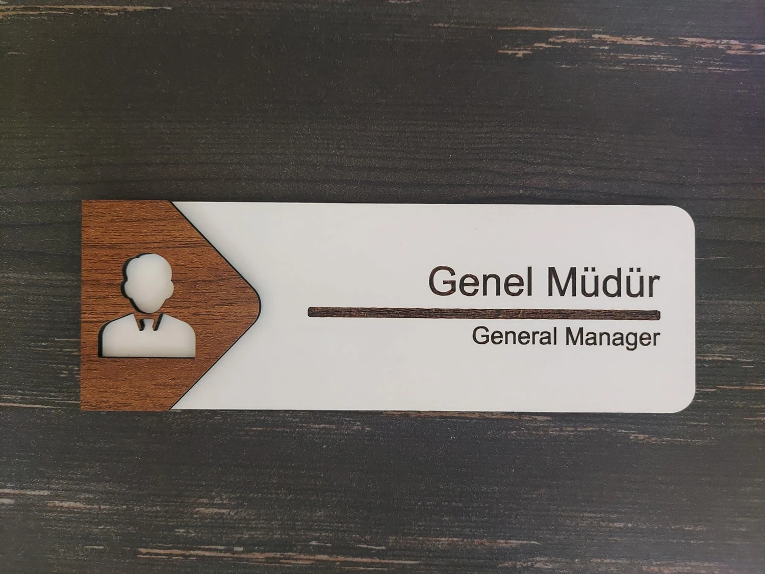 Genel Müdür Ofis Oda Kapı İsimliği Yönlendirme Tabelası Levhası Kişiselleştirilebilir