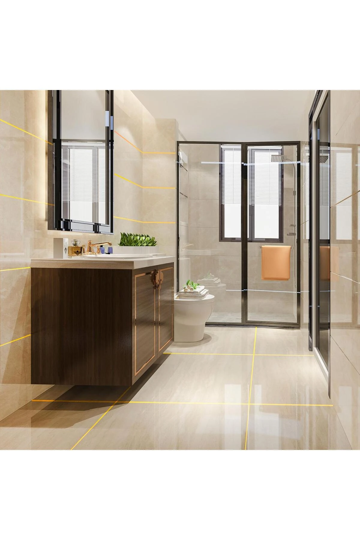 Fayans Arası Kendinden Yapışkanlı Şerit Derz Bandı Altın Renkli En:5mm Boy:50mt