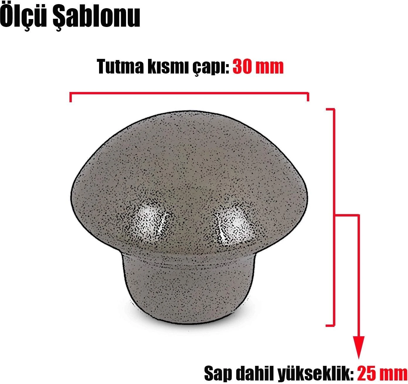 (10 Adet) Mantar Düğme Kulp Çekmece Dolap Kapak Kulpu Kulbu Çam