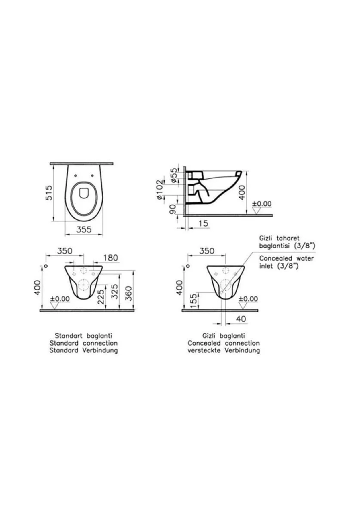 Arkitekt Asma Klozet-Beyaz 6855L003-0101