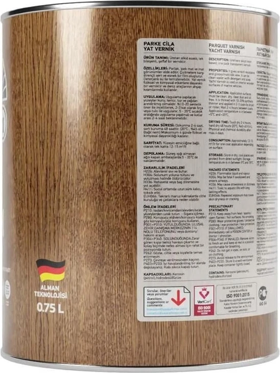 Yat Verniği 0,75 Lt -Şeffaf