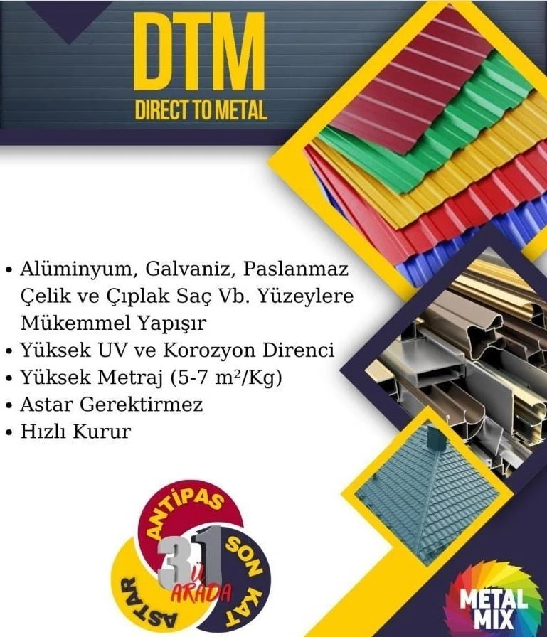 Akrilik Dtm Üçü Bir Arada Son Kat Boya 3.75 kg Ral 9005 Siyah