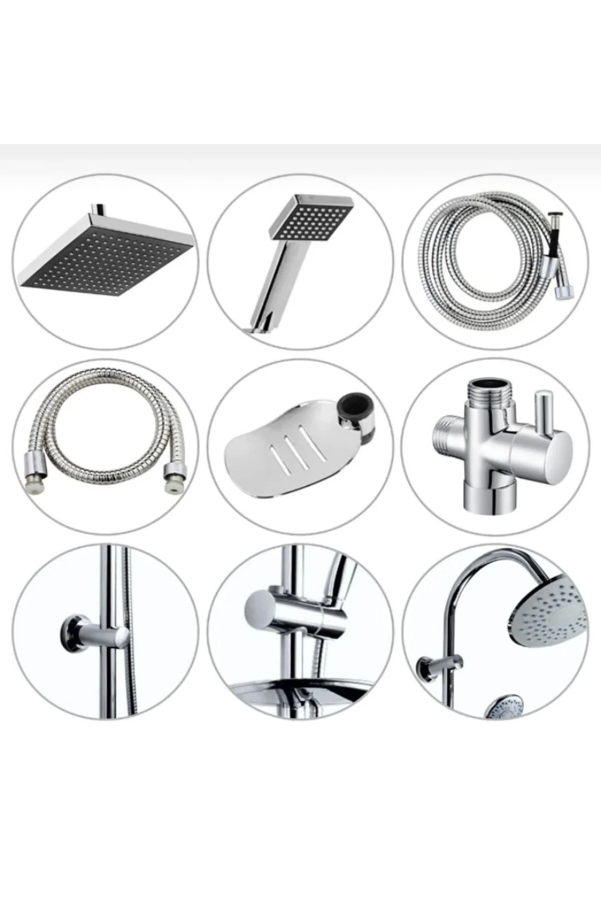 Yağmurlama Robot Tepe Duş Sistemi Krom Kare Başlık-Pirinç