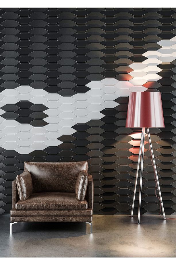 3 Boyutlu Dekoratif Duvar Paneli (1M2) (-BEYAZ-)