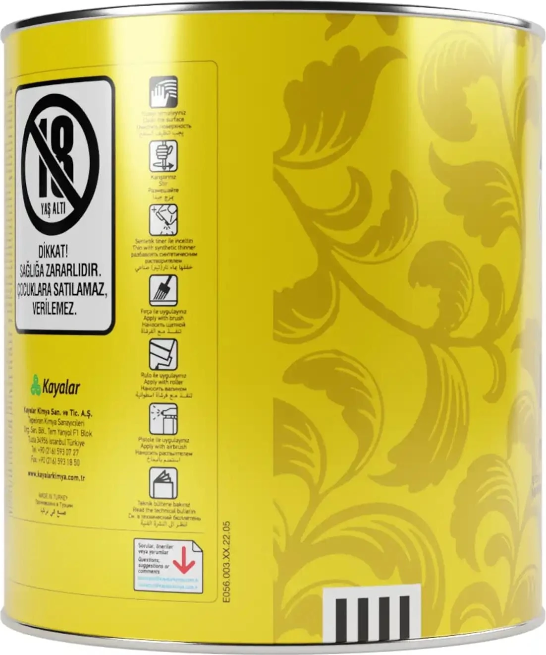 Zemin Boyası 1023 Krom Sarı 2.5 l