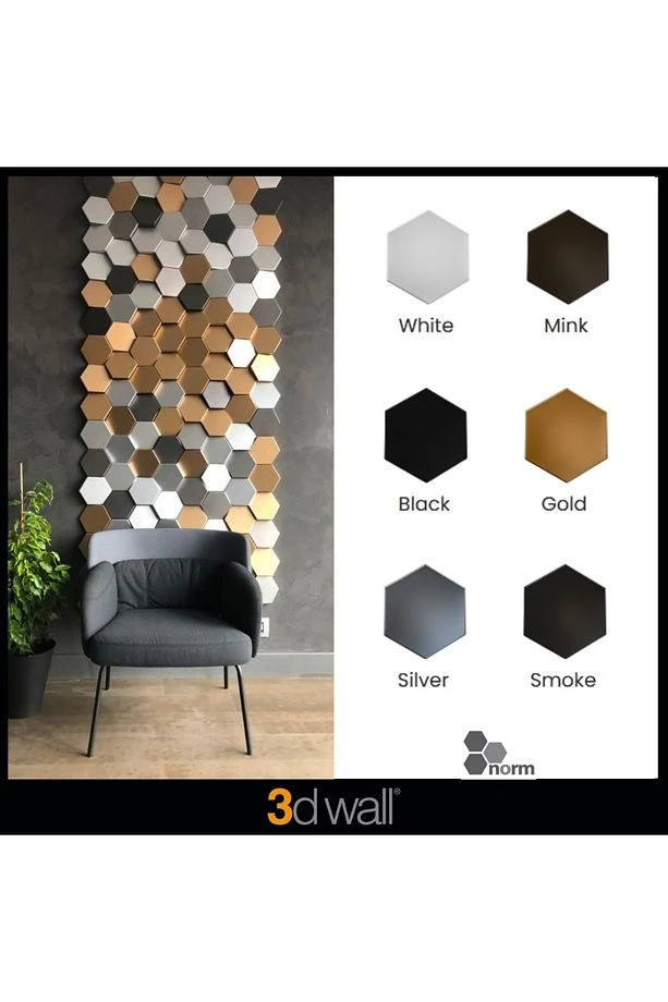 Norm 3 Boyutlu Dekoratif Duvar Paneli (-BEYAZ-) (1M2)