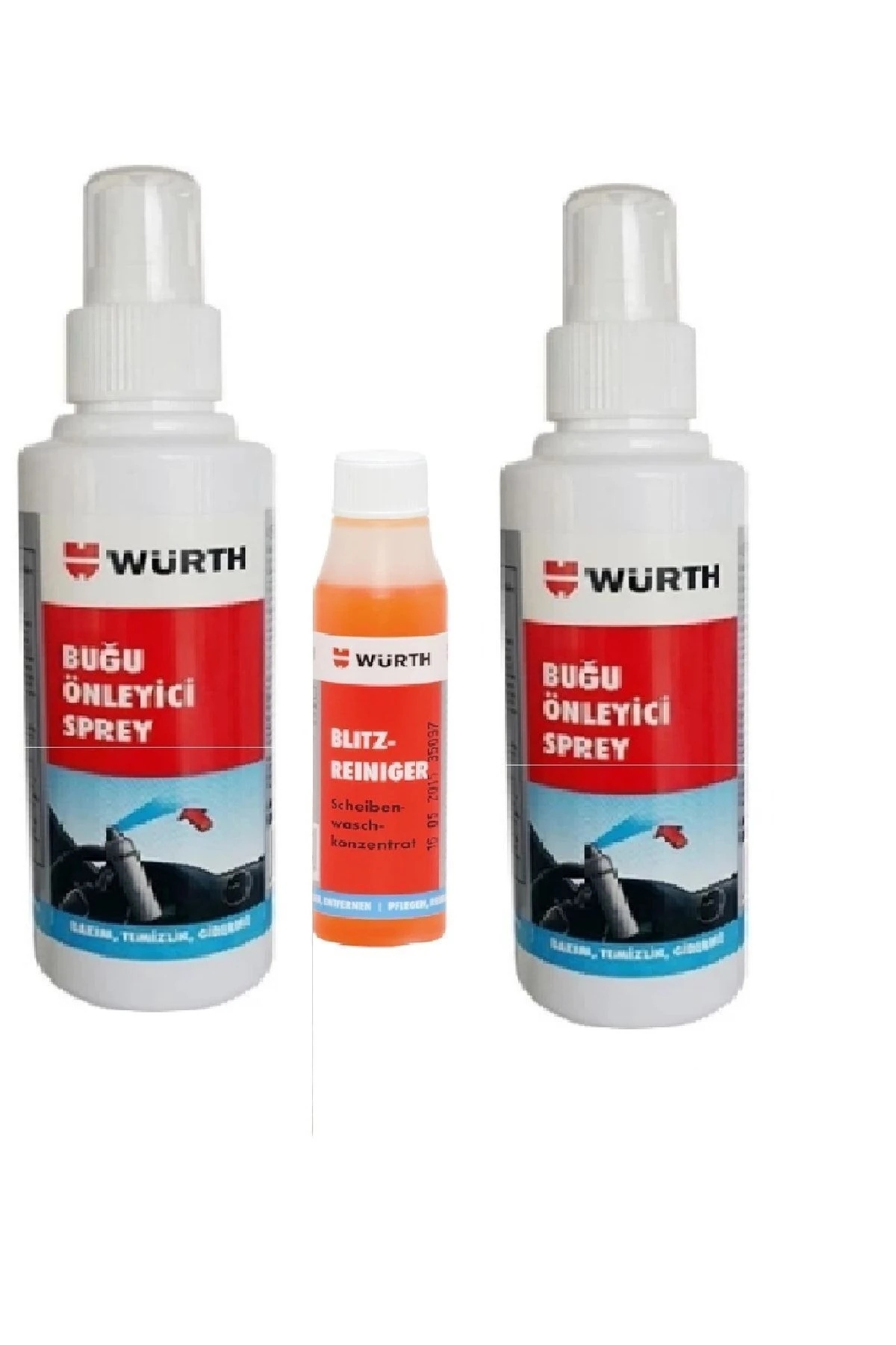 Buğu Önleyici Sprey 2 Adet & Konsantre Cam Sabunu 1 Adet