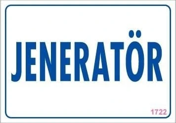 Jeneratör Uyarı Levhası 17,5X25 KOD:1722
