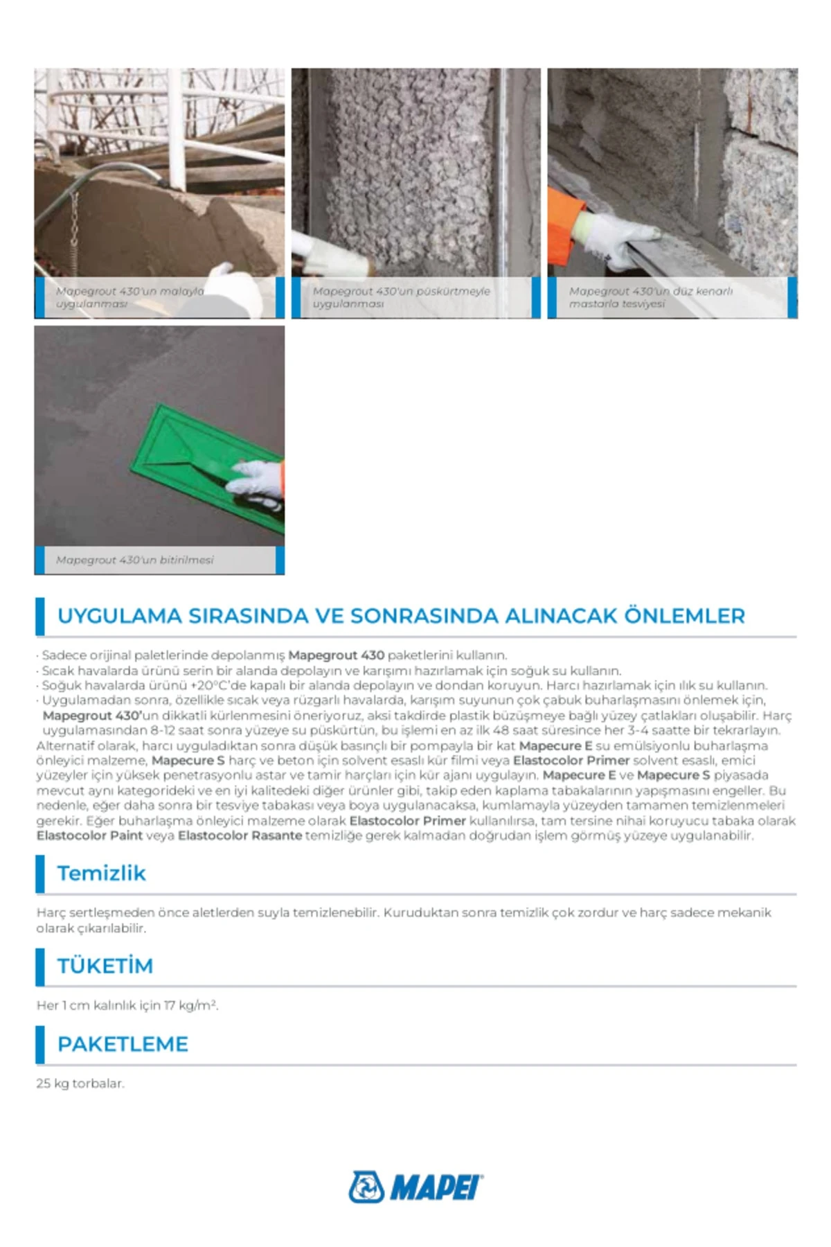 MAPEİ MAPEGROUT 430 R3 YAPISAL TAMİR HARCI 25 KG