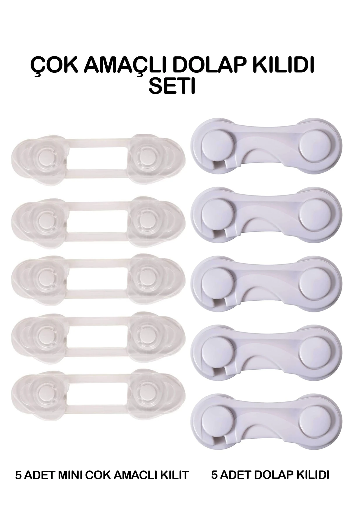 (10 ADET) Çok Amaçlı Dolap Kilidi Seti Bebek Ve Çocuk Güvenlik Kilidi