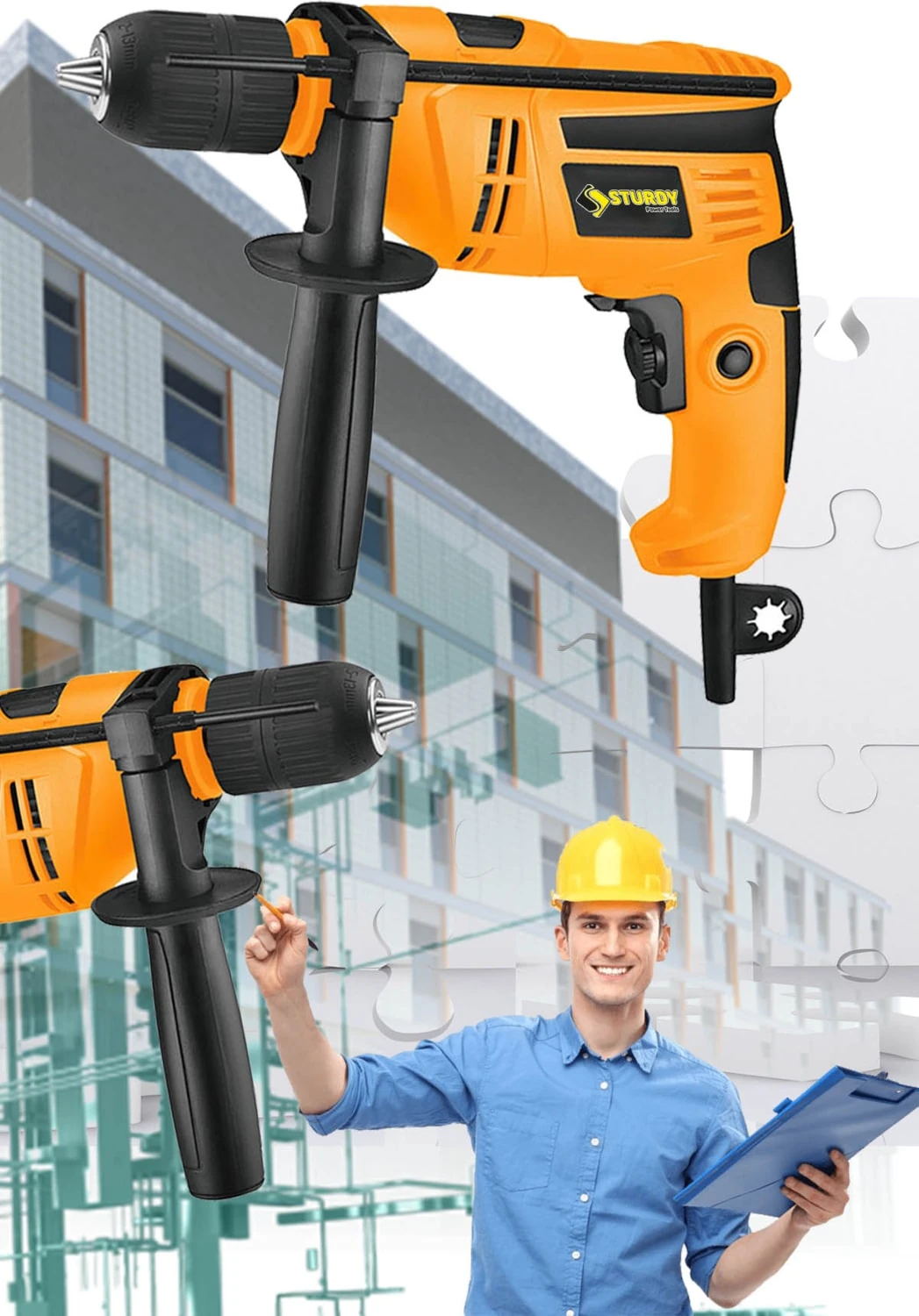 Japon Techno Hummer Drill 3400 V Sjs Metal Sanzıman Devir Ayarlı Matkap