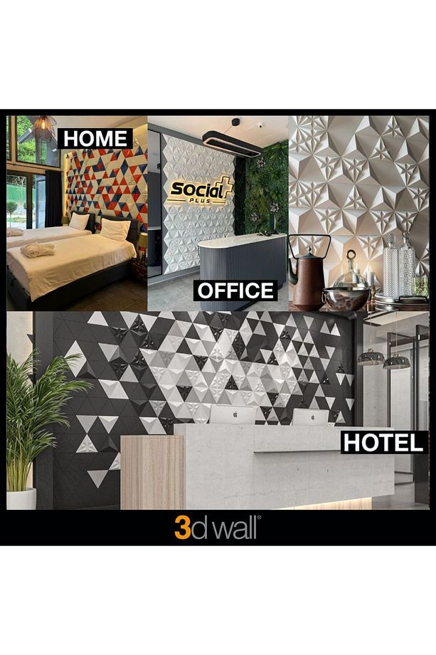 Nava 3 Boyutlu Dekoratif Duvar Paneli (-GÜMÜŞ-) (1M2)